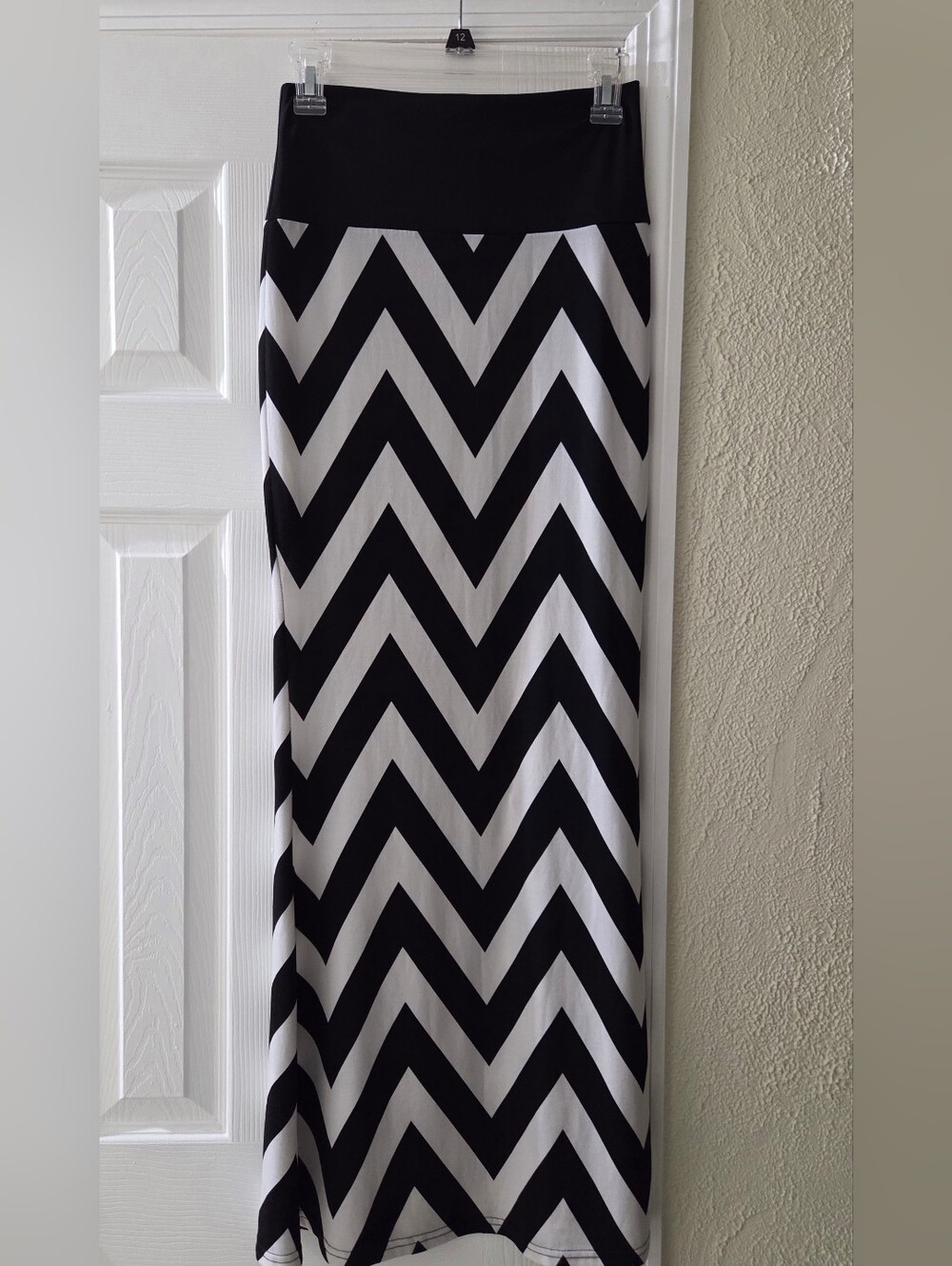 Black & White Chevron Maxi Skirt